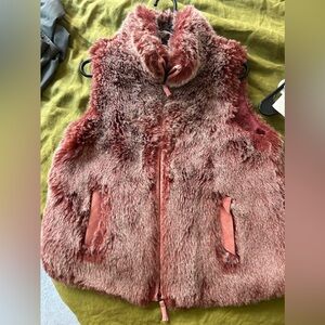 Cool pink fuzzy warm vest - great for festivals! Probably a size large!